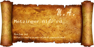 Metzinger Alárd névjegykártya